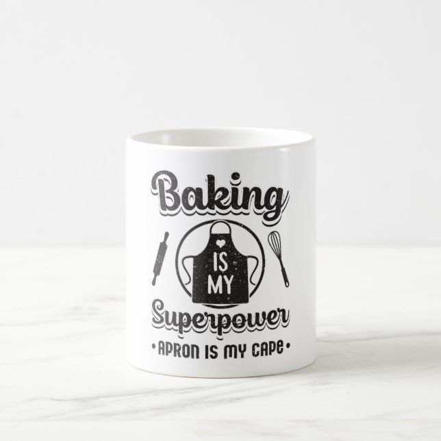 Taza De Café Regalo divertido de panadería Baking Baker Superpo (Centro)