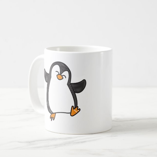 Taza De Café regalo divertido de pingüino de vacaciones intermi (Anverso izquierdo)