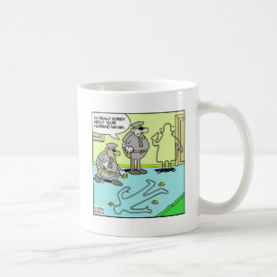 Taza De Café Regalo Divertido de Policía Contorno de Tiza y Col