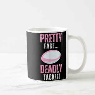 Taza De Café Regalo divertido de rugby para chicas Cara bonita 
