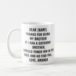 Taza De Café Regalo divertido para hermano | Hermano Personaliz