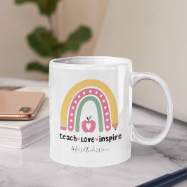 Taza De Café Regalo docente personalizado, amor de clase inspir