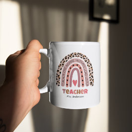 Taza De Café Regalo docente personalizado, técnico arcoiris