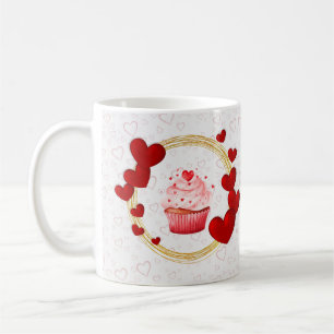 Taza De Café Regalo el día de San Valentín con corazones rojos 