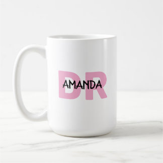 Taza De Café Regalo especial para doctora con nombre de DR rosa