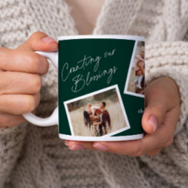Taza De Café Regalo Familiar Collage de 4 Fotos Moderno y Elega