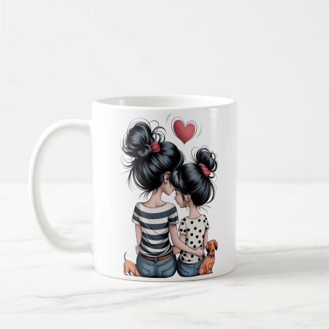 Taza De Café Regalo familiar único de arte de la línea A de la  (Izquierda)