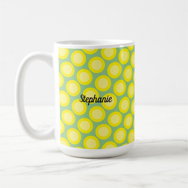 Taza De Café Regalo Favor de Nombre Personalizado Verde Salvia  (Izquierda)
