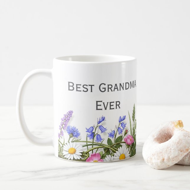 Taza De Café Regalo floral de Bonito de personalizable para la  (Con donut)