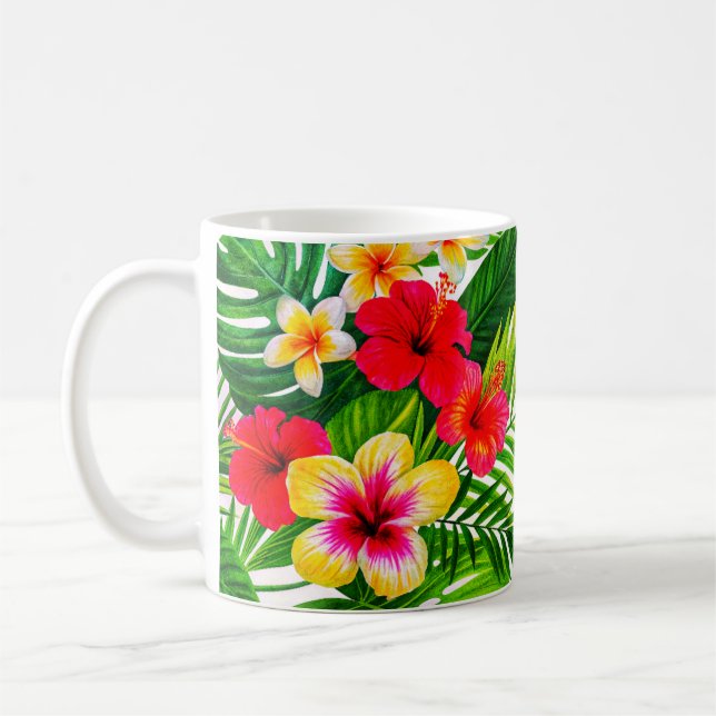 Taza De Café Regalo floral tropical (Izquierda)