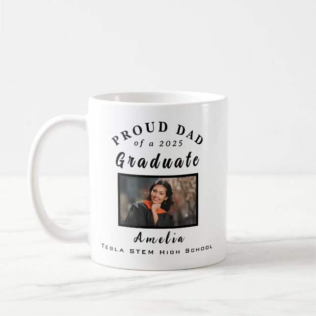 Taza De Café Regalo fotográfico de Orgullosa Graduación de Papá (Izquierda)