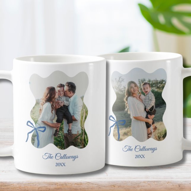 Taza De Café Regalo fotográfico familiar para mamá 2-Photo Blue (Subido por el creador)
