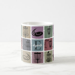 Taza De Café Regalo Inicial de Disco de Golf Personalizado para