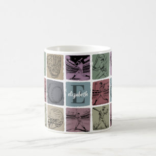 Taza De Café Regalo Inicial Personalizado de Béisbol Amante de 