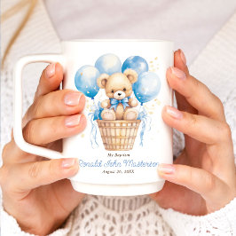 Taza De Café Regalo invitado con globo Teddy Bear para el bauti