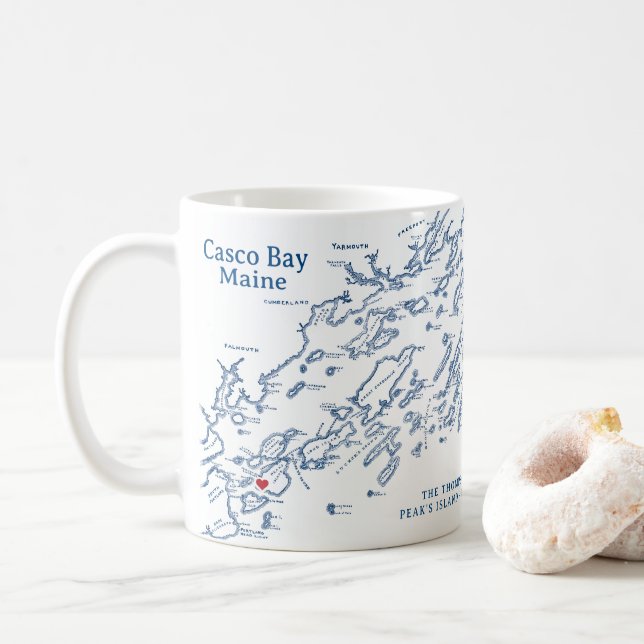 Taza De Café Regalo Maine de Peaks Island (Con donut)
