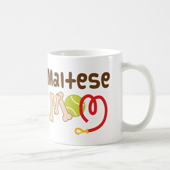 Taza De Café Regalo maltés de la mamá (raza del perro) (Derecha)