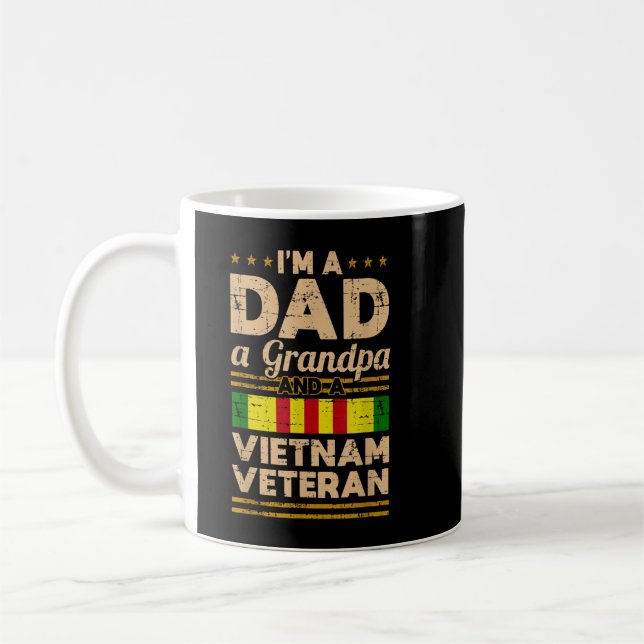 Taza De Café Regalo masculino veterano de papá Abuelo Vietnam (Izquierda)
