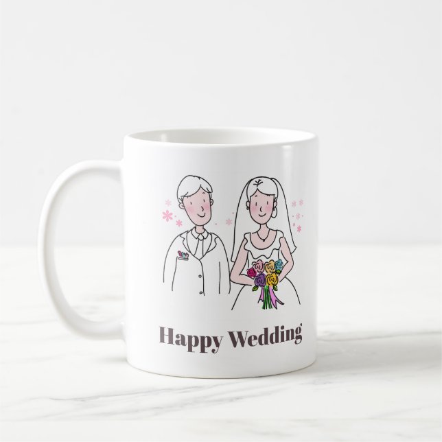 Taza De Café Regalo minimalista de Boda dulce (Izquierda)