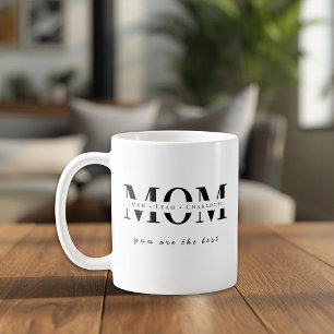 Taza De Café Regalo Minimalista Personalizado con Nombre de Mam