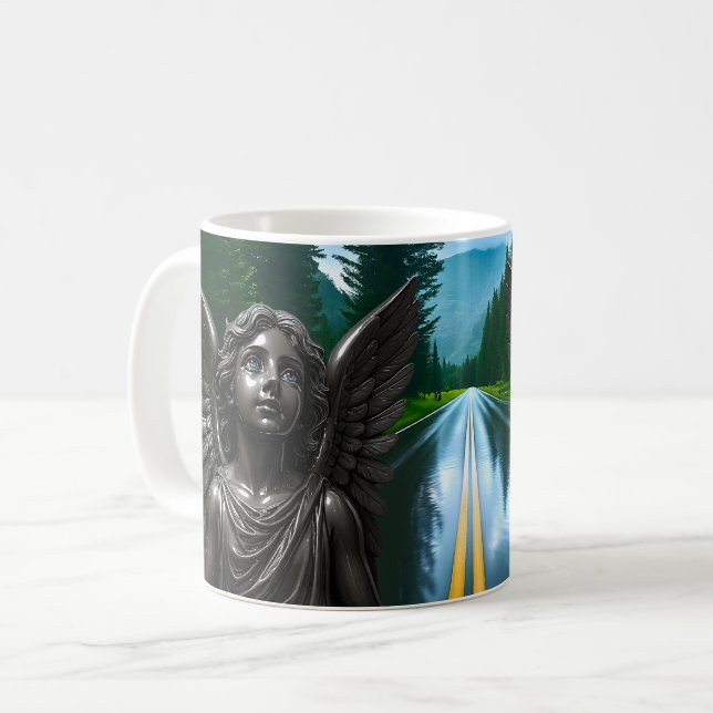 Taza De Café Regalo místico de ángel oscuro (Anverso izquierdo)