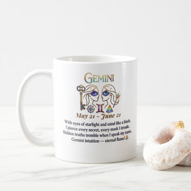 Taza De Café Regalo Místico de Géminis (Con donut)