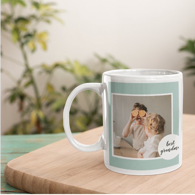 Taza De Café Regalo moderno de fotos de una preciosa abuela (Subido por el creador)