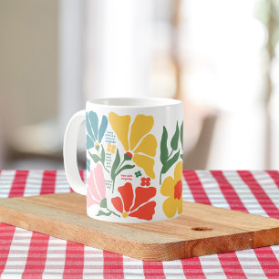 Taza De Café Regalo moderno de profesor de flores abstractas co