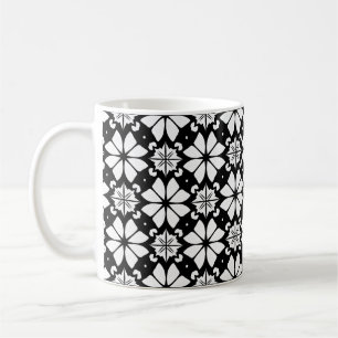 Taza De Café ☕ Regalo moderno geométrico blanco y negro ⚫⚪