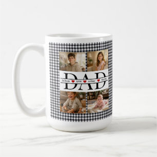 Taza De Café Regalo moderno para papá con 4 fotos en cuadrícula