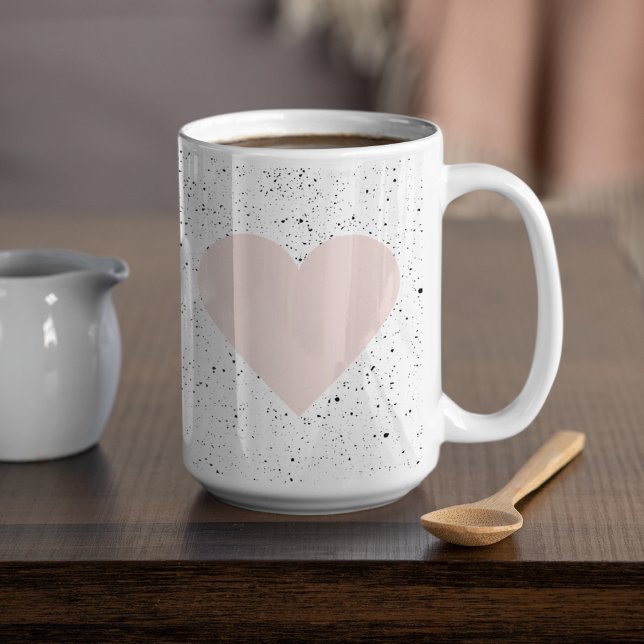 Taza De Café Regalo moderno Pastel Rosa y Corazón Agradable (Subido por el creador)
