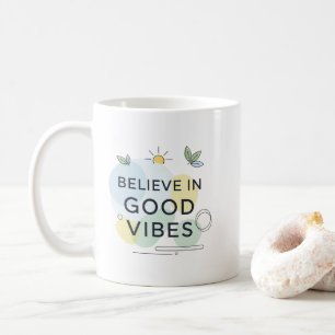 Taza De Café Regalo Motivacional Solo Buenas Vibraciones Inspir
