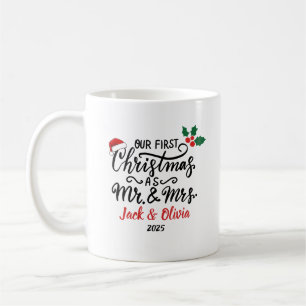 Taza De Café Regalo navideño personalizado recién casado