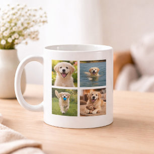 Taza De Café Regalo para Amante de Mascotas Collage de Fotos
