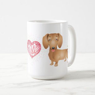 Taza De Café Regalo para amantes de Dachshund de dibujos animad