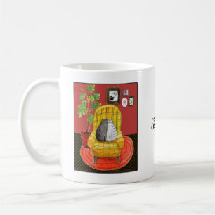 Taza De Café Regalo para amantes de gatos negros acurrucados y