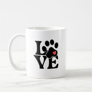 Taza De Café Regalo para Amantes de Mascotas con Huella de Amor