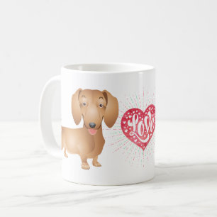 Taza De Café Regalo para amantes de perros salchicha de dibujos
