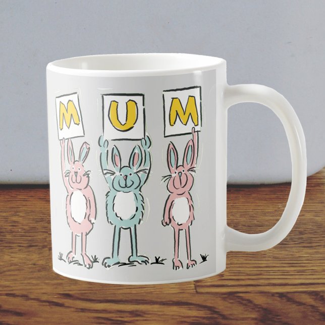 Taza De Café Regalo para diseño de conejos divertidos de Mamá (Subido por el creador)