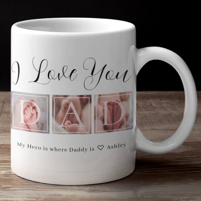 Taza De Café Regalo para el Collage de fotos de papá (Subido por el creador)