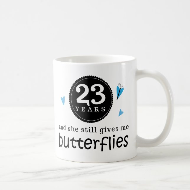 Taza De Café Regalo para la 23ro mariposa del aniversario de (Derecha)