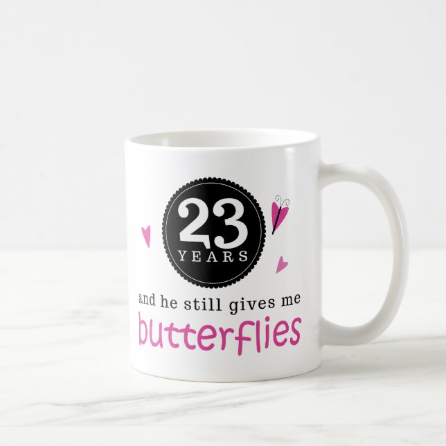 Taza De Café Regalo para la 23ro mariposa del aniversario de (Derecha)