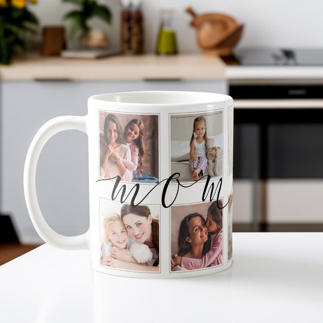 Taza De Café Regalo para mamá | Collage de foto de familia Keep (Gift for Mom | Family Photo Keepsake Collage Coffee Mug)