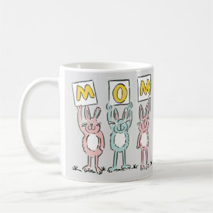 Taza De Café Regalo para mamá Conejos divertidos Diseño Café Mu