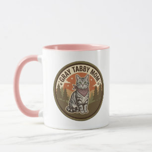 Taza de café regalo para mamá gato atigrado gris