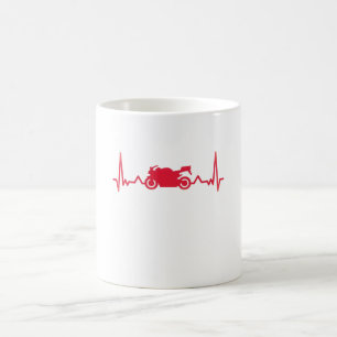 Taza De Café Regalo para motociclismo Heartbeat Biking Xmas