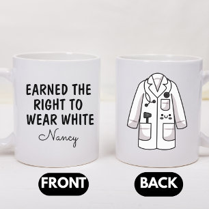 Taza De Café Regalo para nuevo médico, bata blanca personalizad