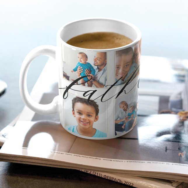 Taza De Café Regalo para padre | Collage de fotos del Día del P (Subido por el creador)