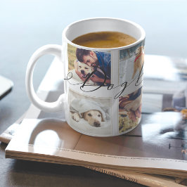 Taza De Café Regalo para papá perro | Collage de foto de famili