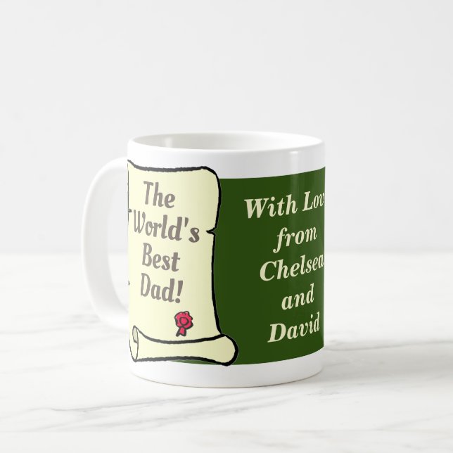 Taza De Café Regalo para que papá lo personalice. (Anverso izquierdo)